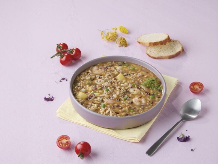 Zuppa marinara con cereali
