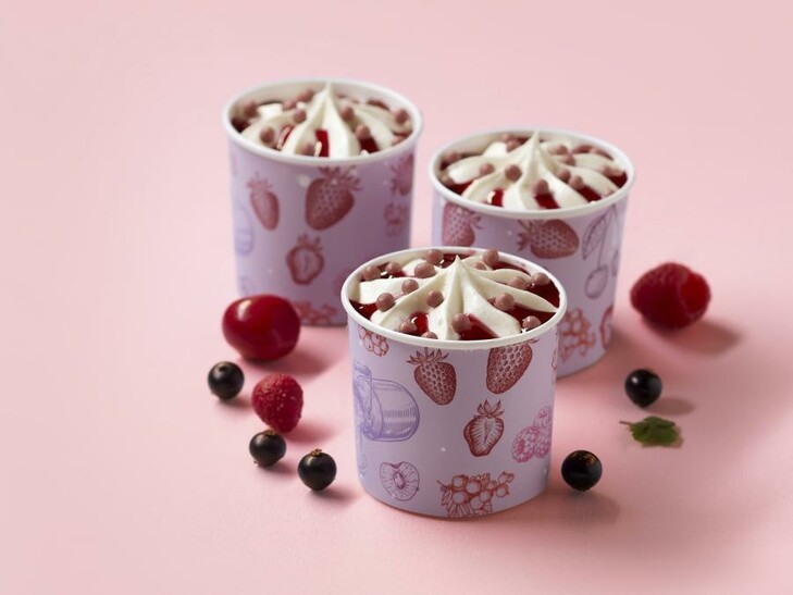 Coppetta panna cotta e frutti rossi
