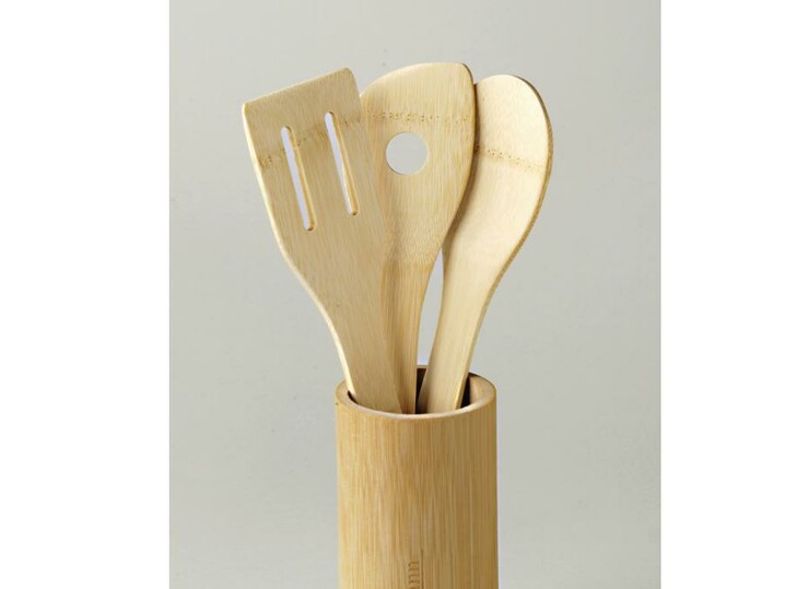 set utensili da cucina in bamboo